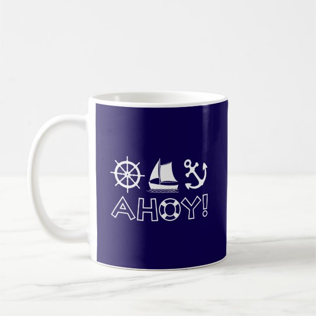 Taza De Café ¡Ahoy! Blanca (Izquierda)