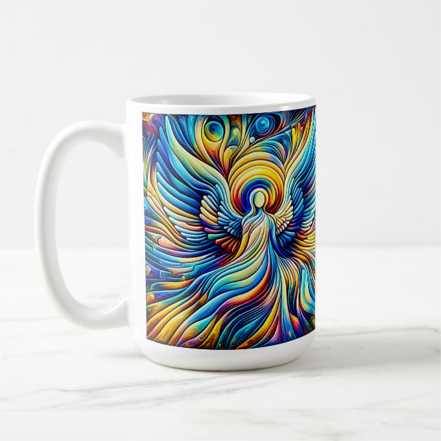 Taza De Café AI Resumen Ilusionismo Ángel Efecto Expressionista (Izquierda)