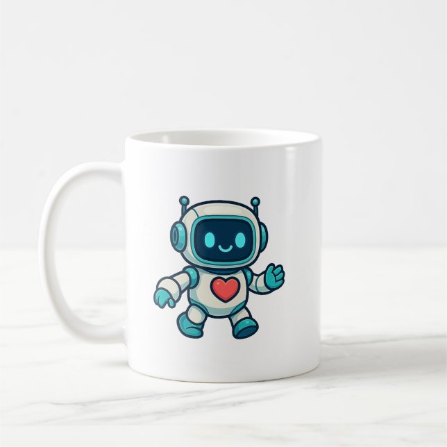 Taza De Café AI & Robot Characters (Izquierda)