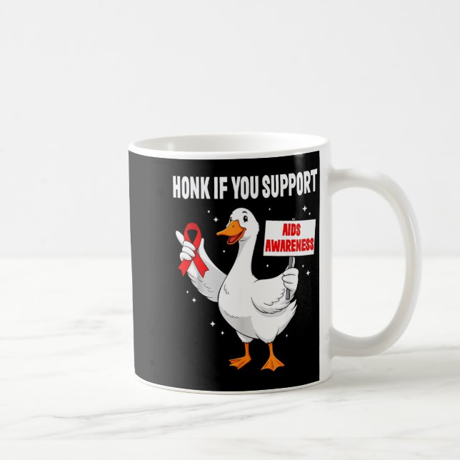 Taza De Café Aids_hiv Awareness Funny Goose World Aids Day Red  (Derecha)