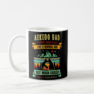 Taza De Café Aikido Autodefensa Marcial Arte Retro Papá Vintage