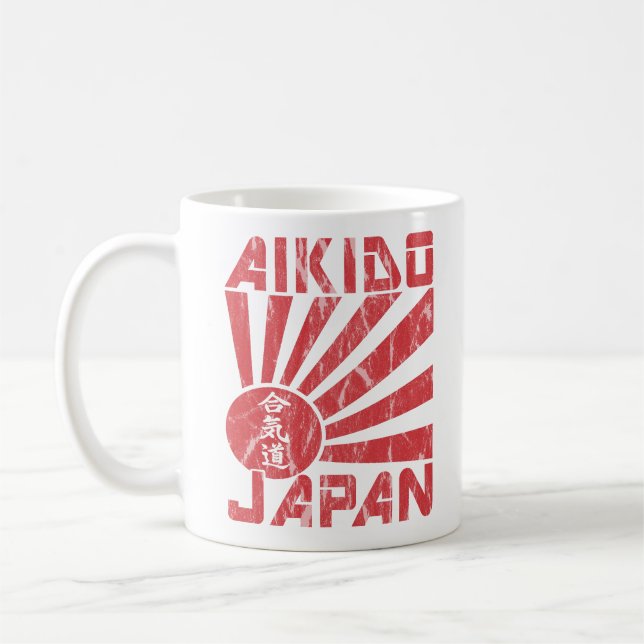 Taza De Café Aikido Japón Bandera Navel Bebida retro/Café Mug (Izquierda)