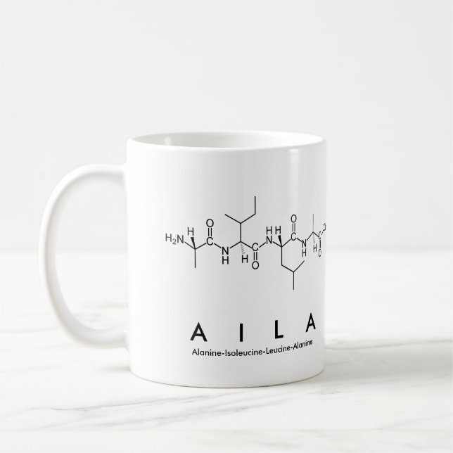 Taza De Café Aila peptide name mug (Izquierda)