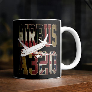Taza De Café Airbus a320 Jetliner. Banderas europeas antiguas