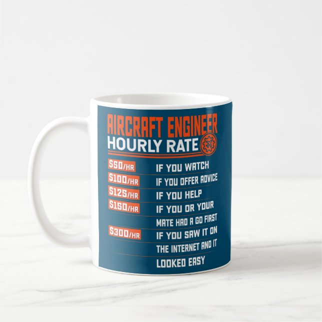 Taza De Café Aircraft Engineering Hourly Rate Funny Aircraft (Izquierda)