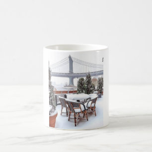 Taza De Café Aire frío, vistas acogedoras y días de nieve en NY