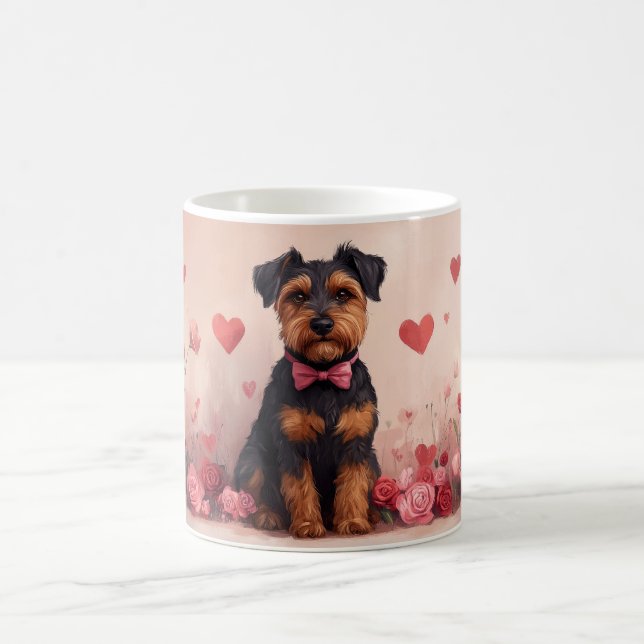 Taza De Café Airedale con Rosas - Día de San Valentín (Centro)