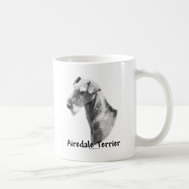 Taza De Café Airedale Terrier Charcoal (Derecha)