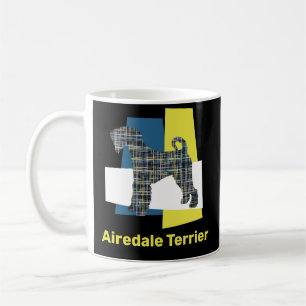 Taza De Café Airedale Terrier Dog YB Grid TriColor Café Mug