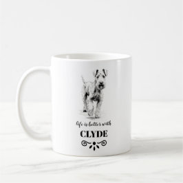 Taza De Café Airedale Terrier Life es mejor Personalizado Nombr