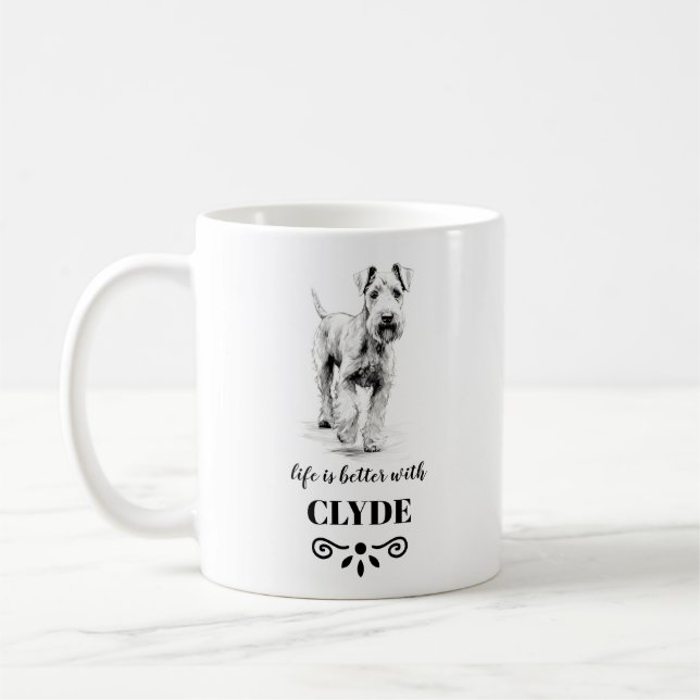 Taza De Café Airedale Terrier Life es mejor Personalizado Nombr (Izquierda)