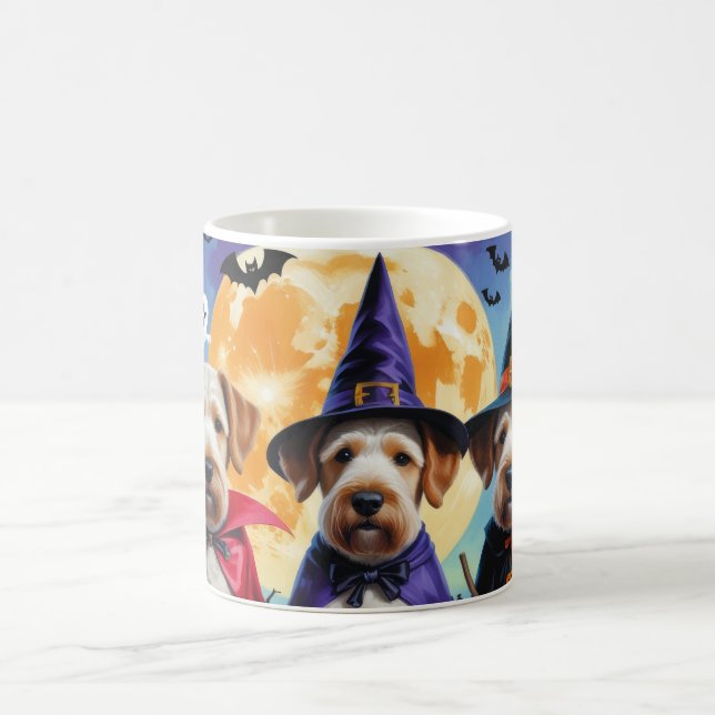 Taza De Café Airedale Terrier Perros Calabaza Halloween Funny (Centro)