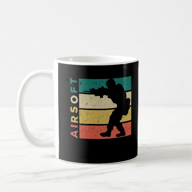 Taza De Café Airsoft Retro Paintball Airsoft Player (Izquierda)