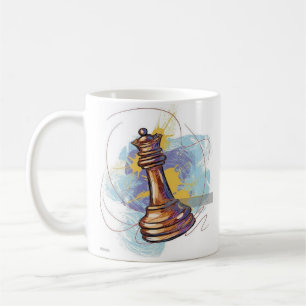 Taza De Café Ajedrez artístico King Coffee Mug - Color abstract