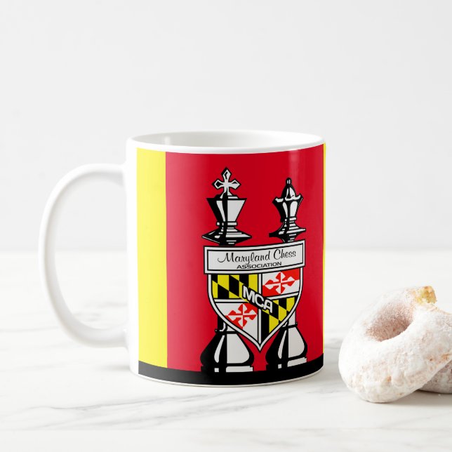 TAZA DE CAFÉ AJEDREZ DE MARYLAND (Con donut)
