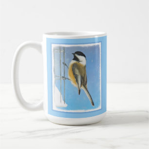Taza De Café Ajedrez en pintura de alimentador - Arte de pájaro