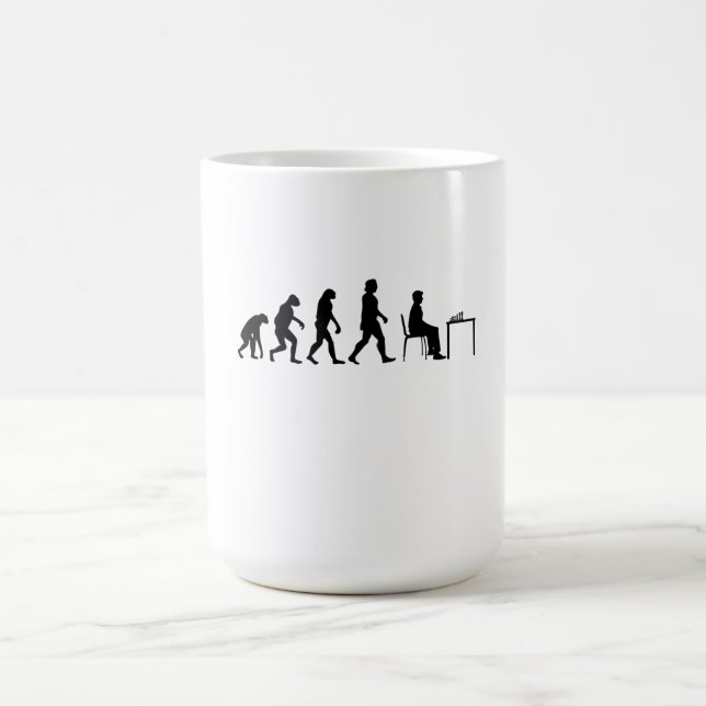 Taza De Café Ajedrez - Evolución del jugador de ajedrez (Centro)