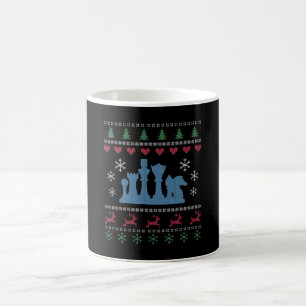 Taza De Café Ajedrez - Navidades feos de piezas de ajedrez