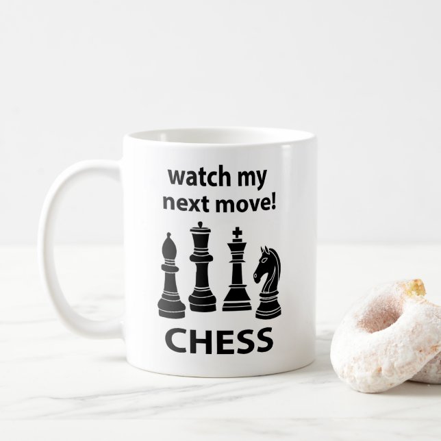 Taza De Café Ajedrez Observa Mi Próximo Movimiento Ajedrez (Con donut)