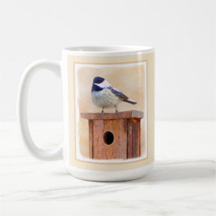Taza De Café Ajedrez sobre pintura de aves original