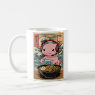 Taza De Café Ajolote Gamer Divertido Comiendo Ramen al Estilo J