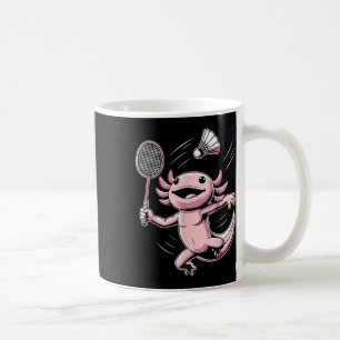 Taza De Café Ajolote jugador de bádminton lanzadera deporte