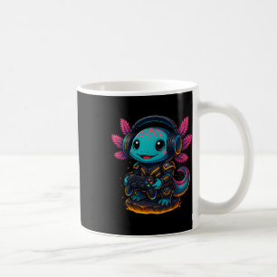 Taza De Café Ajolote Kawaii Jugando Videojuegos Divertido Ax de