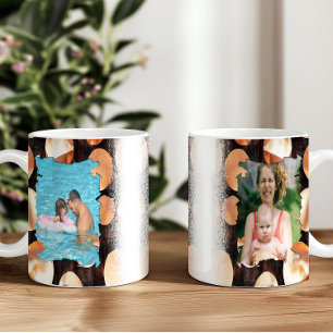 Taza De Café Ajuste de trama de marco de foto dorado de Rosa