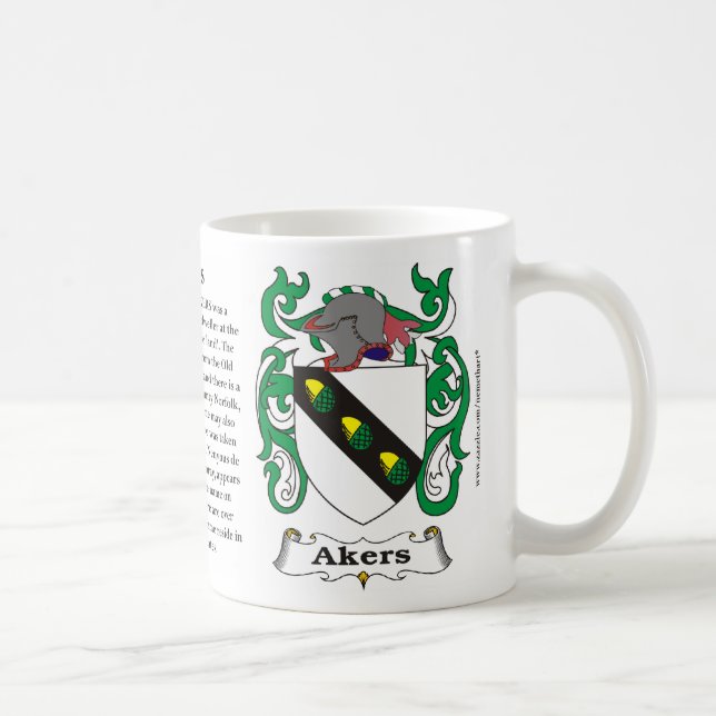 Taza De Café Akers, origen, significado y el escudo (Derecha)