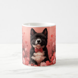 Taza De Café Akita Americano con Rosas - Día de San Valentín