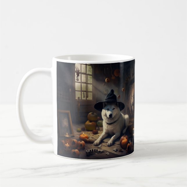 Taza De Café Akita Calabazas de Halloween Da Miedo (Izquierda)