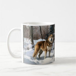 Taza De Café Akita deja que nieve Navidades