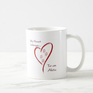 Taza De Café Akita Heart Pertenece