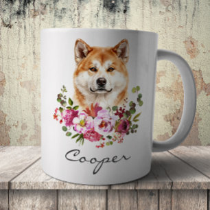 Taza De Café Akita Inu en acuarela