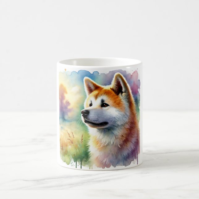 Taza De Café Akita Inu in Serenity 071124AREF139 - Watercolor (Centro)