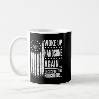 Taza De Café Al despertar en la espalda guapo ridículo divertid