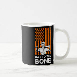 Taza De Café Al esqueleto de béisbol Bone Halloween B