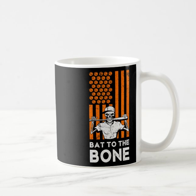 Taza De Café Al esqueleto de béisbol Bone Halloween B (Derecha)