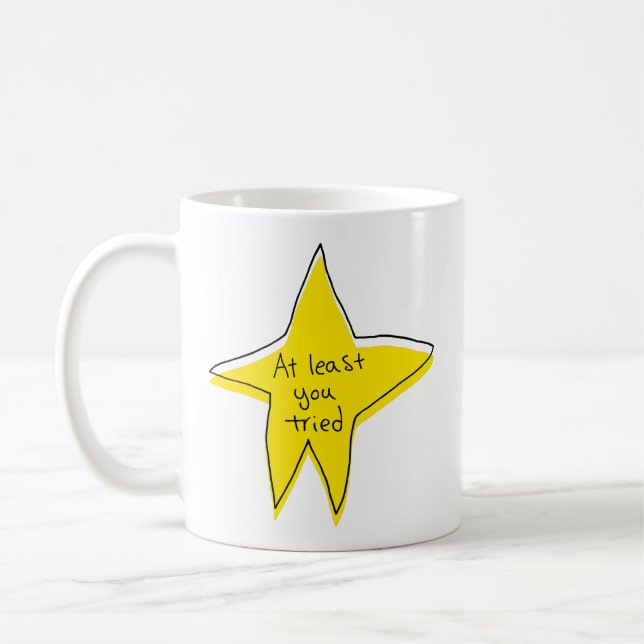 Taza De Café Al Menos Lo Intentaste - Estrella Amarilla (Izquierda)