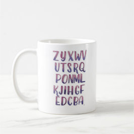 Taza De Café Al revés alfabeto de la acuarela