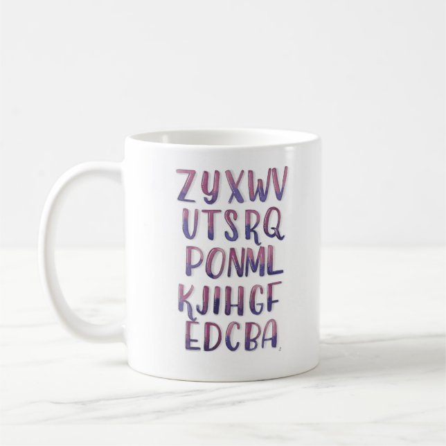 Taza De Café Al revés alfabeto de la acuarela (Izquierda)