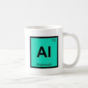 Taza De Café Al - Símbolo de tabla periódica de química de alum