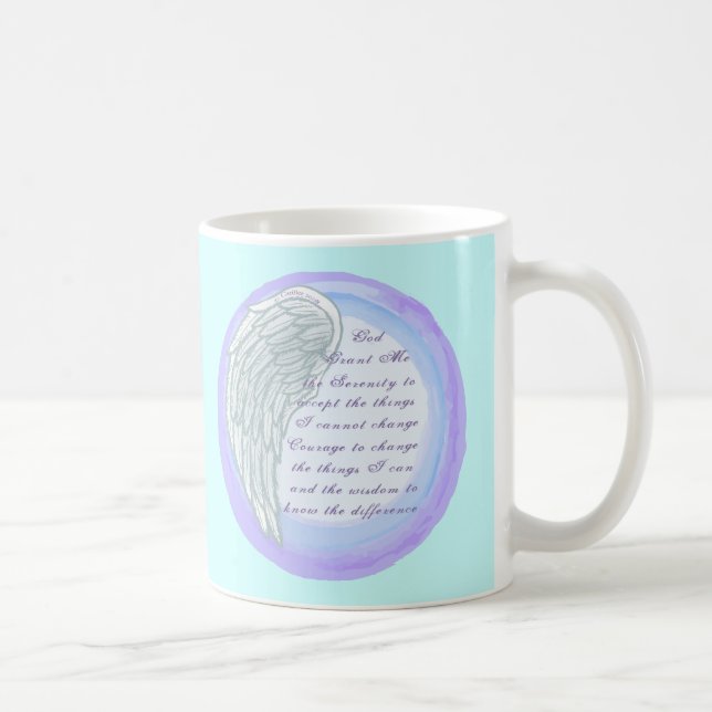 Taza De Café Ala de oración de la Serenity Cristiana (Derecha)