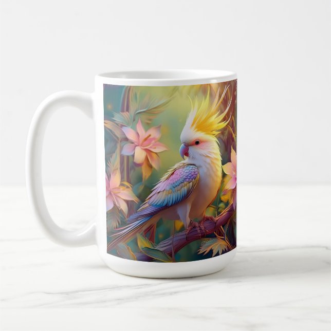 Taza De Café Ala irlandesa Cockatiel Fantasy Bird (Izquierda)