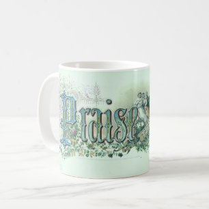Taza De Café "Alabado el Señor" Vintage Christian Art menta ver