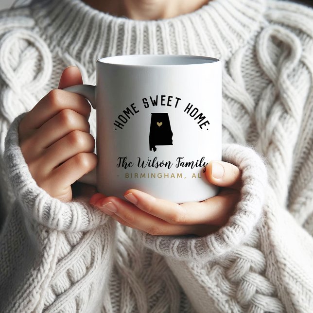 Taza De Café Alabama Hogar Dulce Familia Monograma Mug (Subido por el creador)