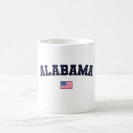 Taza De Café Alabama State USA Flag Vintage