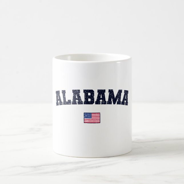 Taza De Café Alabama State USA Flag Vintage (Centro)