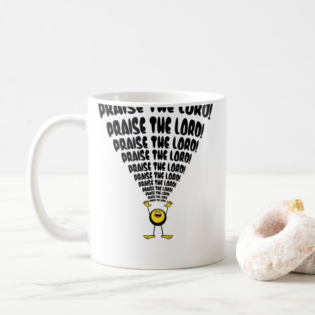 Taza De Café Alabar a la Emoji del Señor (Con donut)