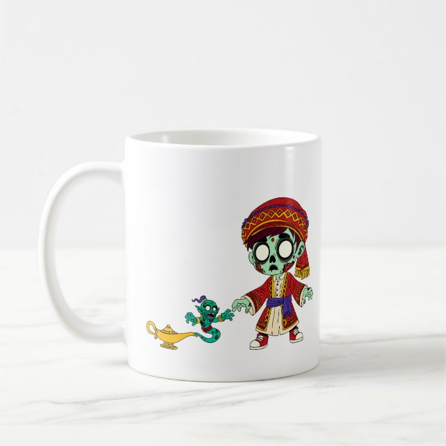 Taza De Café Aladdín zombie y genio zombie (Izquierda)